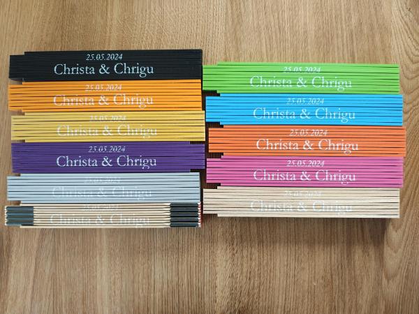 Doubles mètres personnalisés pour un mariage